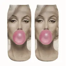 Милые 3D женские короткие носки Harajuku Сексуальные Мэрилин Монро принт повседневные счастливые мужские носки женские модные низкие прямые носки