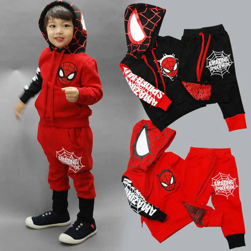 Children Clothing Set Baby Boys Clothes Winter Kids Clothes Boys Batman Hooded+Pants Sport Suit Costume For Boys 1 2 6 Year