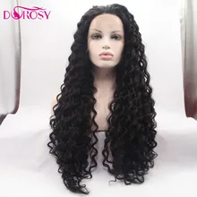 DOROSY волосы высокотемпературные волокна бразильские волосы полный черный длинный кудрявый синтетический парик для афро америанских женщин