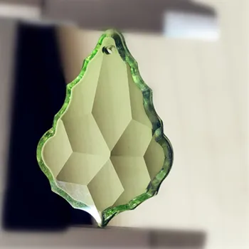 

New Modern Lt Green 63mm 5pcs Crystal Chandelier Maple Leaf Pendants For Bedroom Indoor Lamp K9 Crystal Ceiling Chandelier Parts