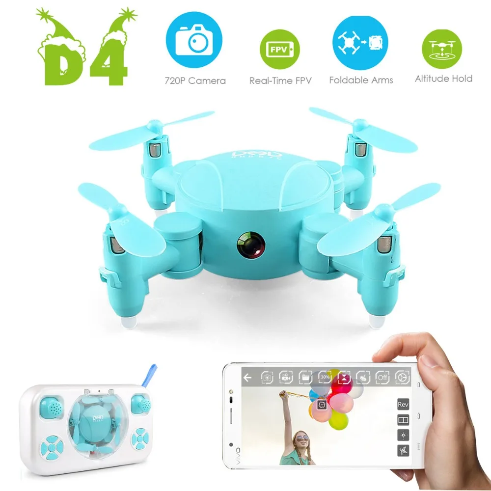 Mini D4 FPV RC Drone with Wifi 720P Camera 2 4G 6 Axis With One Key