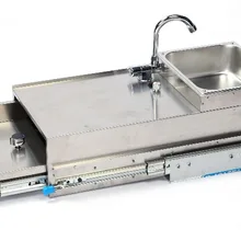 Лодка Караван RV нержавеющая сталь 1 горелка Потяните для газовой плиты с интегрированной раковиной 800*400*260 мм GR-C004