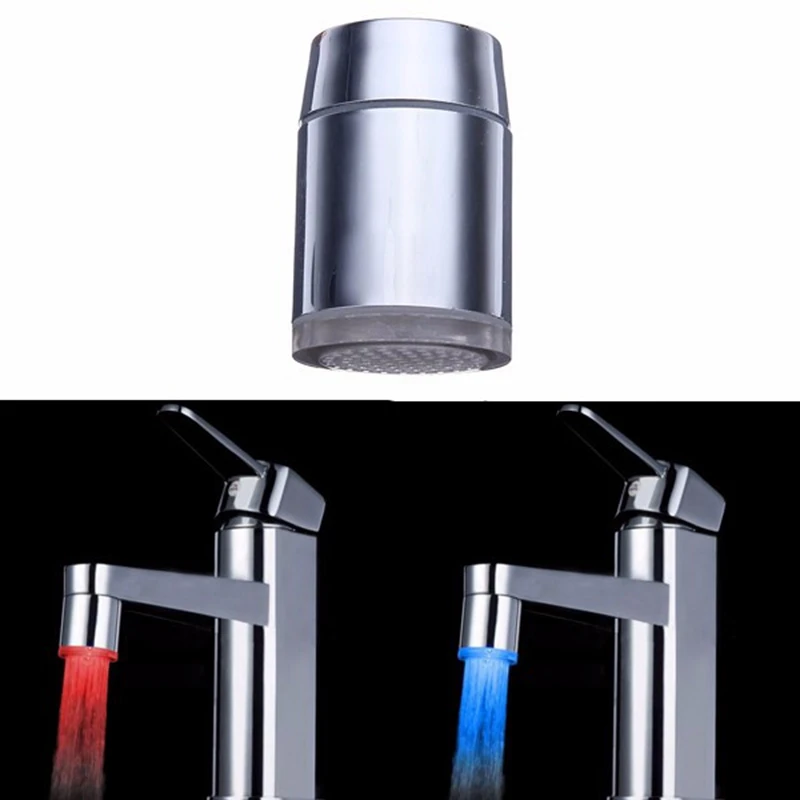 

LED Light Water Faucet Head With Universal Adapter 7 Colors Changing Kitchen Faucets Connector Water Saving Shower Stream Tap