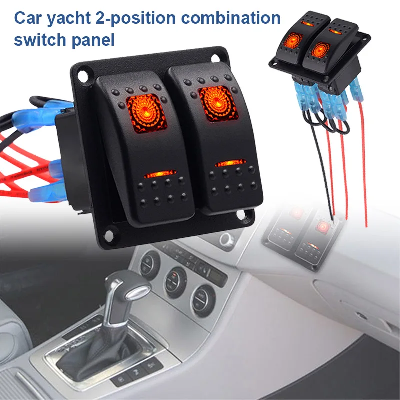 2 Gang 12 V-24 V светодиодный светильник автомобильный с клавишным переключателем Панель для автомобиля Караван Лодка M8617