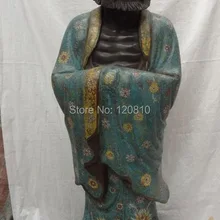 4" Тибет Перегородчатые Бронзовый Буддийский Архат Дамо Бодхидхарма Дхарма Статуя Будды