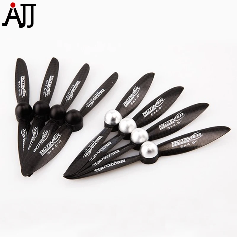 

4pairs/bag Rctimer 5x4.5'' 5045 Self-locking Propeller Carbon Fiber CW CCW Props Black Color Pro SL5045