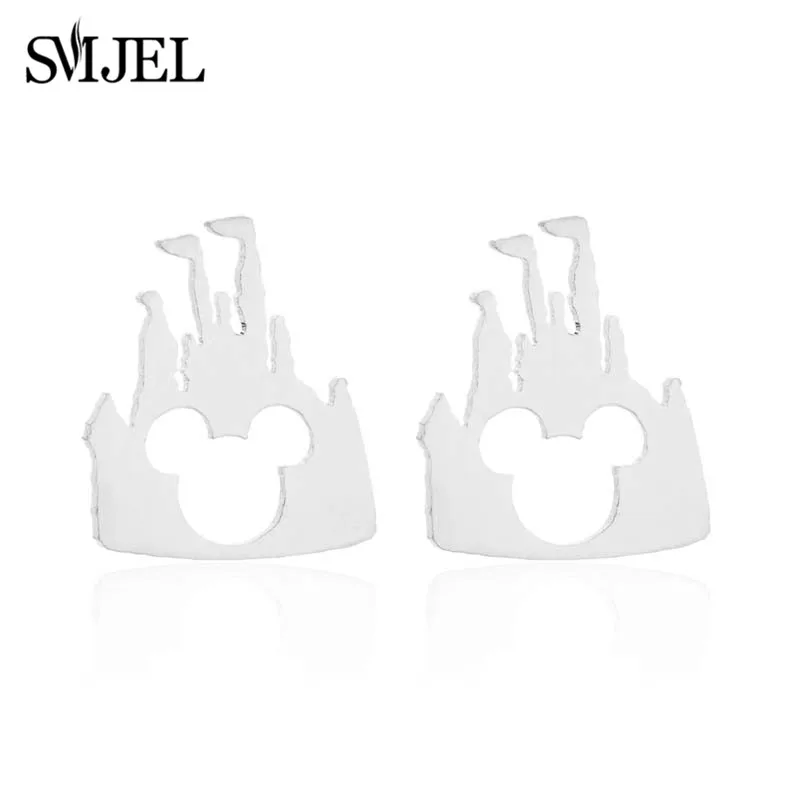 SMJEL Korean Stainless Steel Earrings for Women pendientes hombre Flower Small Earrings Studs Birthday Gifts Wholesale