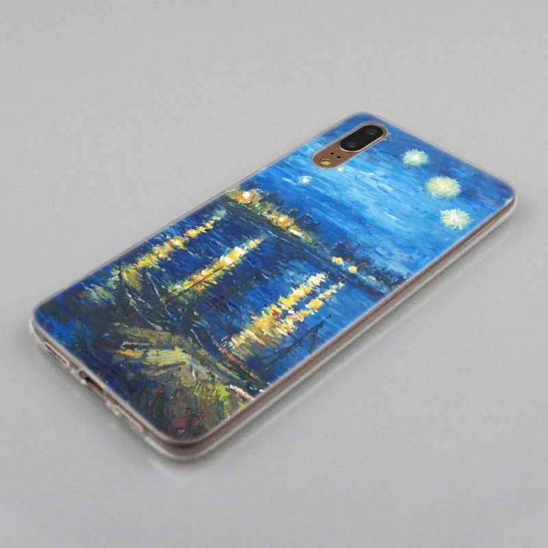 Лидер продаж мягкий силиконовый чехол Ван Гога ТАРДИСа для Huawei P30 P20 P10 P9 P8 Lite 2017 Pro