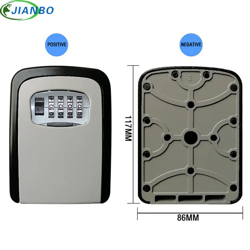 4 Digit Metal Outdoor Gun Safe Key Boxs Password Key Storage Organizer Boxes Security Lock Box Wall Mount Hidden Secret Safe Box