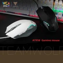 teamwolf at958 Проводная Мышь USB оптическая дыхание светодиодные фонари Мышь геймер 4000 Точек на дюйм для портативных ПК Desktop