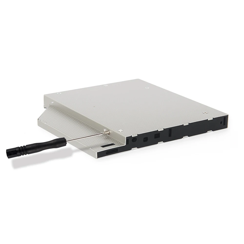  Sunvalley Hard Drive Case 9.5mm Slim Universal IDE to SATA 2nd SSD Caddy SSD Aluminum DVD/CD-ROM Op