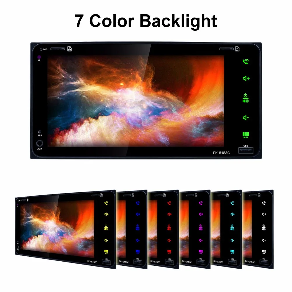 Perfect 7 Inch RDS Android 6.0 Bluetooth Car Radio Stereo Player Digital Touch Screen GPS Navigation Support Mirror Link with Camera 0