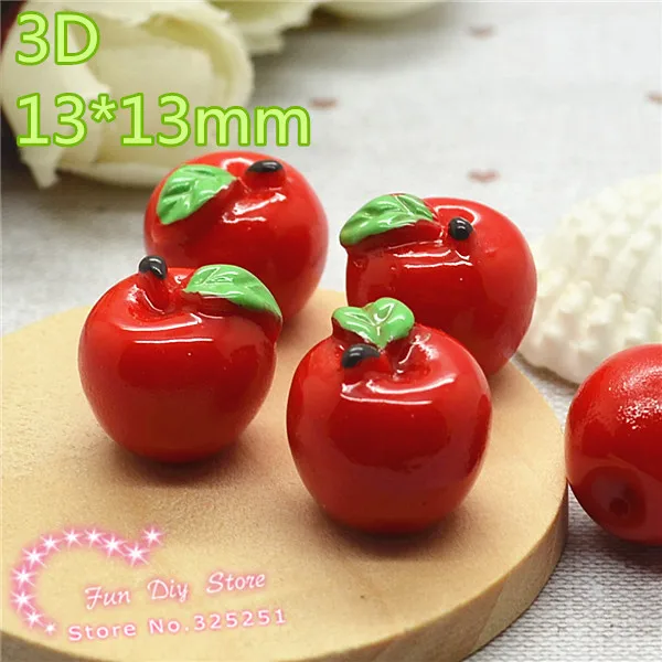 

3D resin apple fruit for charm decoration 50pcs/lot