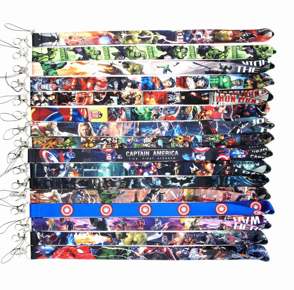 

For the Marvel's The Avengers superman spider man Neck Strap Lanyard keychain ID Badge Mobile Phone Charms