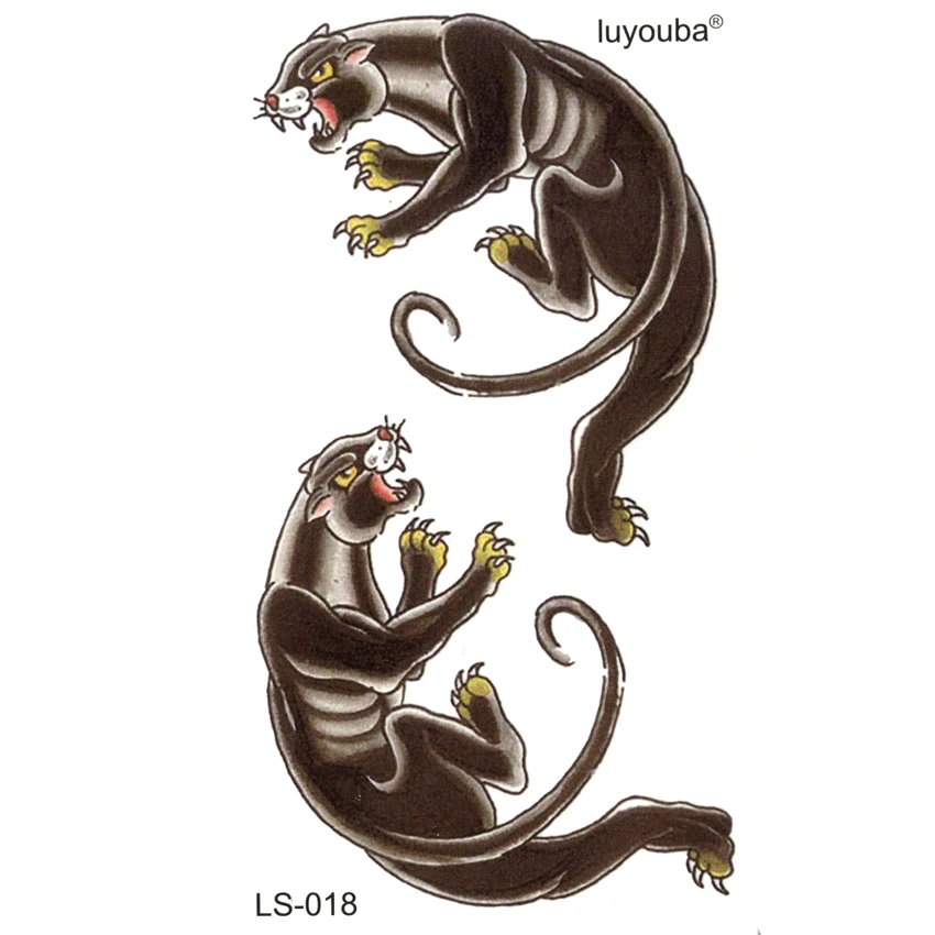 

fiercely Panthers waterproof temporary tattoos men beauty animal harajuku tatoo sleeves kids tattoo gold tattoo stickers