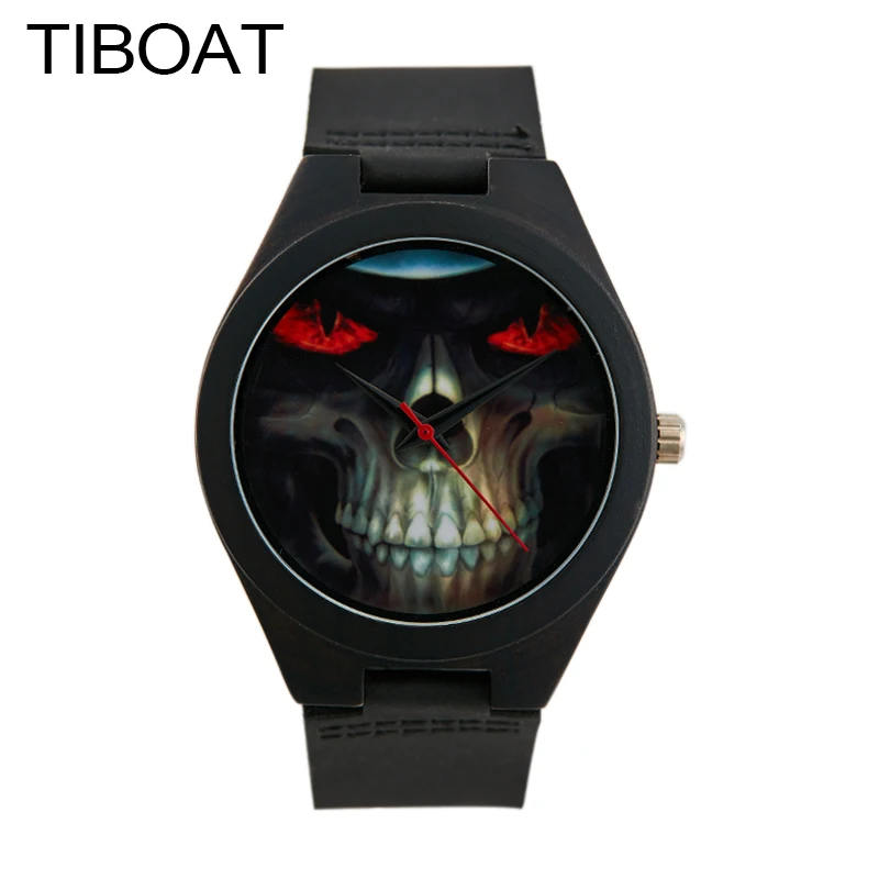 Tiboat новый креативный дизайн натуральная кожа 2017 деревянные часы Роскошные