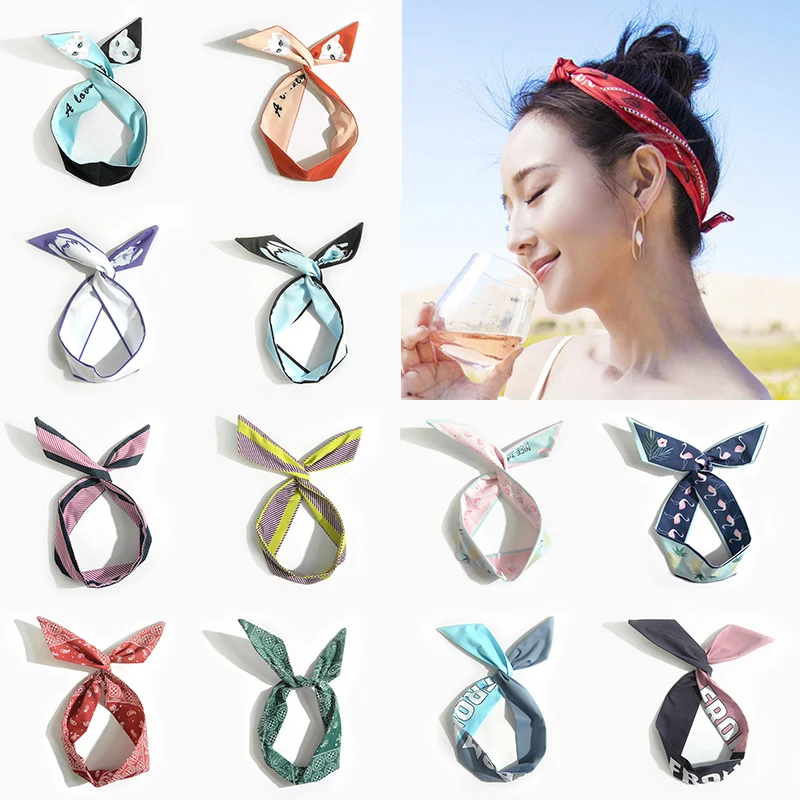 

2018 candy color kawaii ladies hair band animal hair style headband rabbit head adjustable hair accessories girl boutique gift