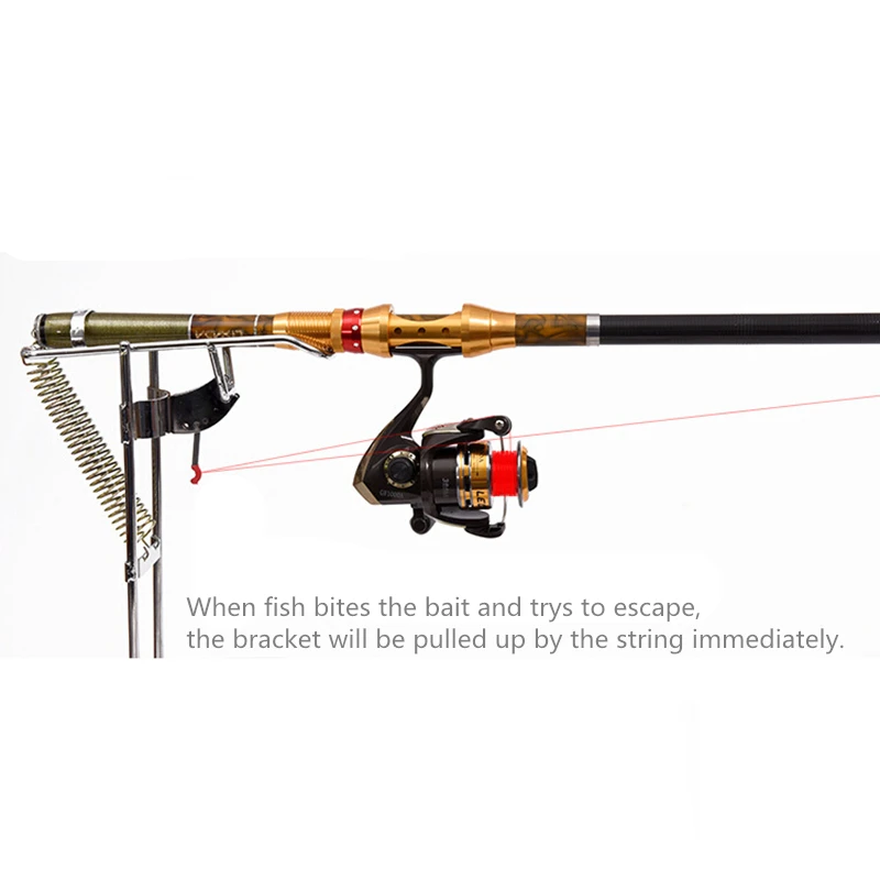 Equipamento de Pesca Suporte da Haste Automático Duplo Ângulo Primavera Peixe Pólo Suporte Pesca Aço Antiferrugem Fising Acessório 4 Cheap Ferramentas de pesca