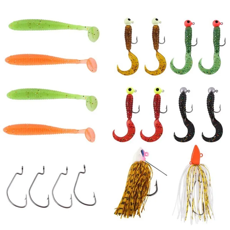 Fishing Bait Kit Fishing Lure Sinking Lures Including Soft bait,Lead hook,Crank hook fishing tackle Accessories tool pesca