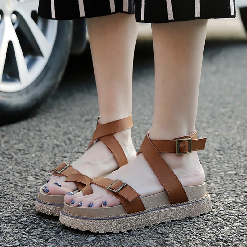 Komfortabel Sandalen Frauen weiß Schwarzes 15 Britischen Und Sind Bequeme Wind Schnallen Sandalen Sommer Boden Sexy Dünn 6 orange Dicken FYYw8pPq