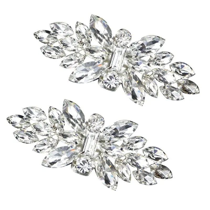 

2pcs Shoe Clip Rhinestone Shiny Decorative Clips Charm Buckle Wedding Shoes High Heel Women Bride Decoration