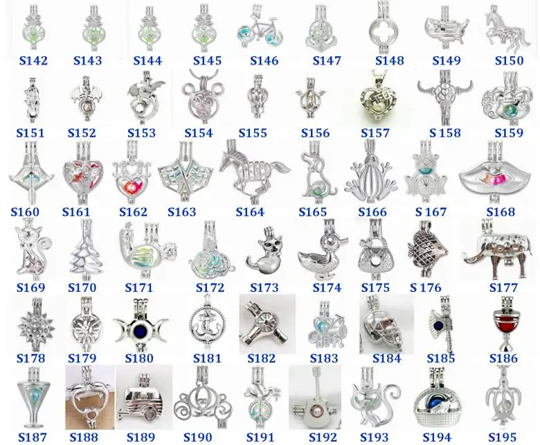 

500 Designs for your choose - Locket Cages Love Wish Pearl/ Gem beads oyster Pearl Mountings - Christmas Pearl Cage PC100