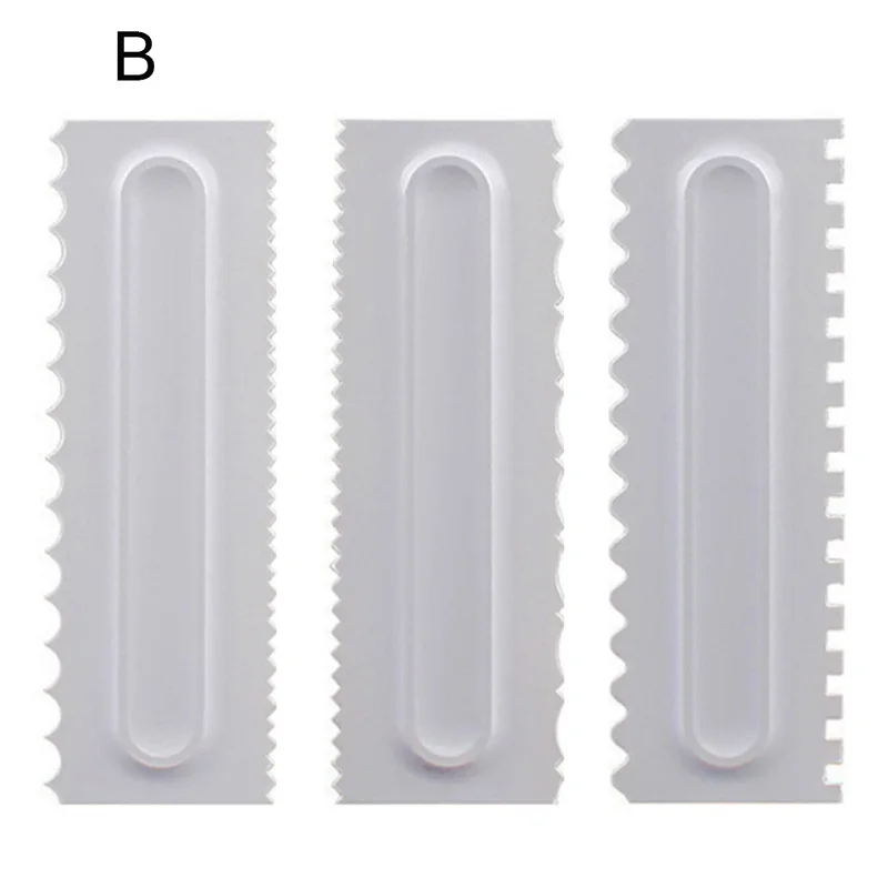 Transhome торт скребок 3 шт./компл. украшения торта гребень для защиты от обледенения гладкой шпатели для мастики для края торта гладкой крем скребок Инструменты для тортов - Цвет: B -3 Pcs