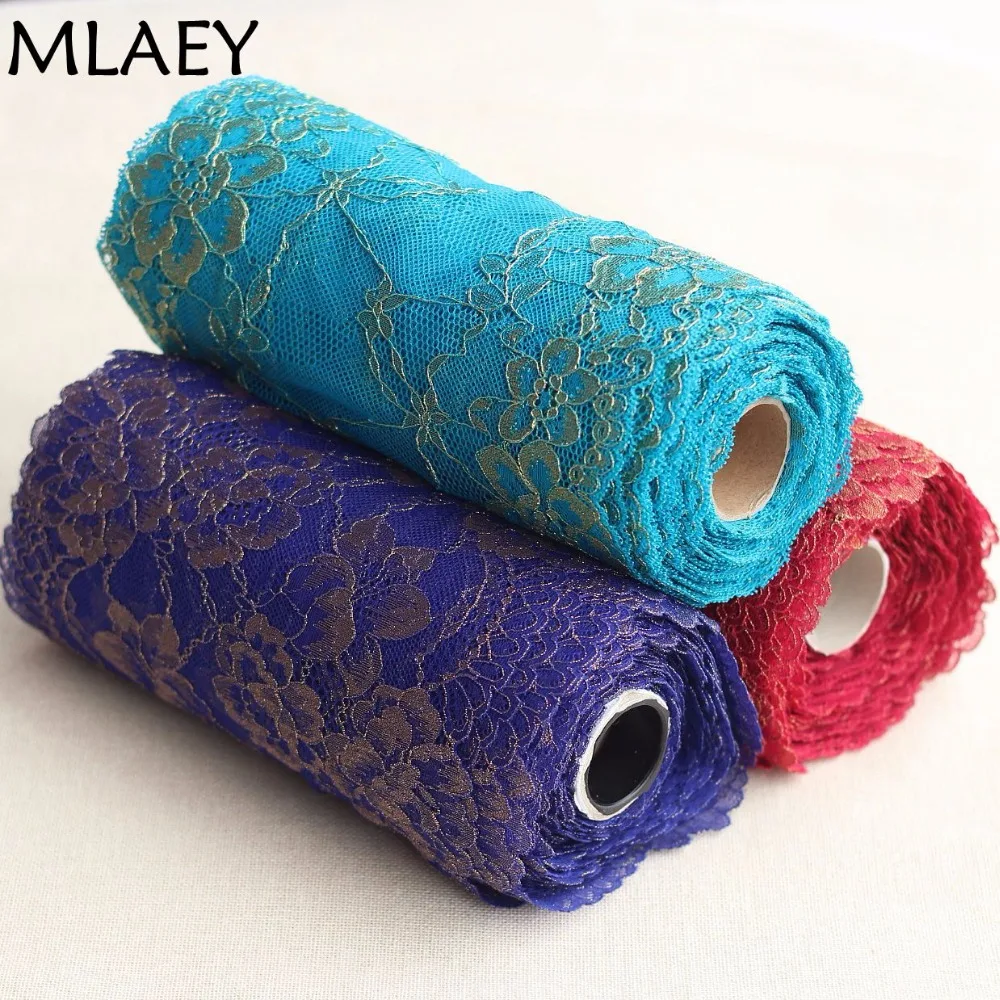 MLAEY 2 yards золотые эластичный стрейч кружевной отделкой мягкий цветочный Украшения