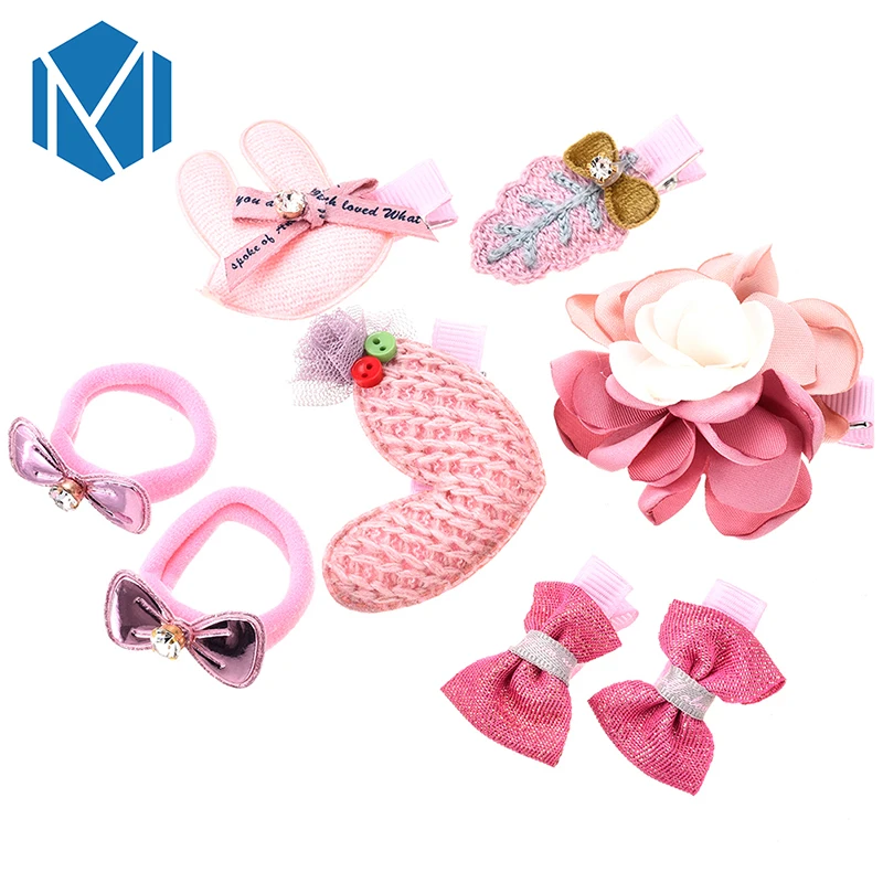 M MISM 8 Mix набор головных уборов для детей заколки для волос резинки для волос для девочек принцесса цветок мультфильм Животные волосы сцепление наборы аксессуаров для волос