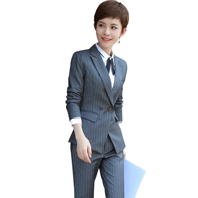 

Occupation Women's Stripe Suit Coat Affairs Correct Dress Autumn New Pattern Work Clothes Chaparejos Interview Suit