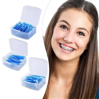 

35/80 pcs L Shape Push-Pull Interdental Brush Oral Care Teeth Whitening Dental Tooth Pick Tooth Orthodontic Toothpick ToothBrush