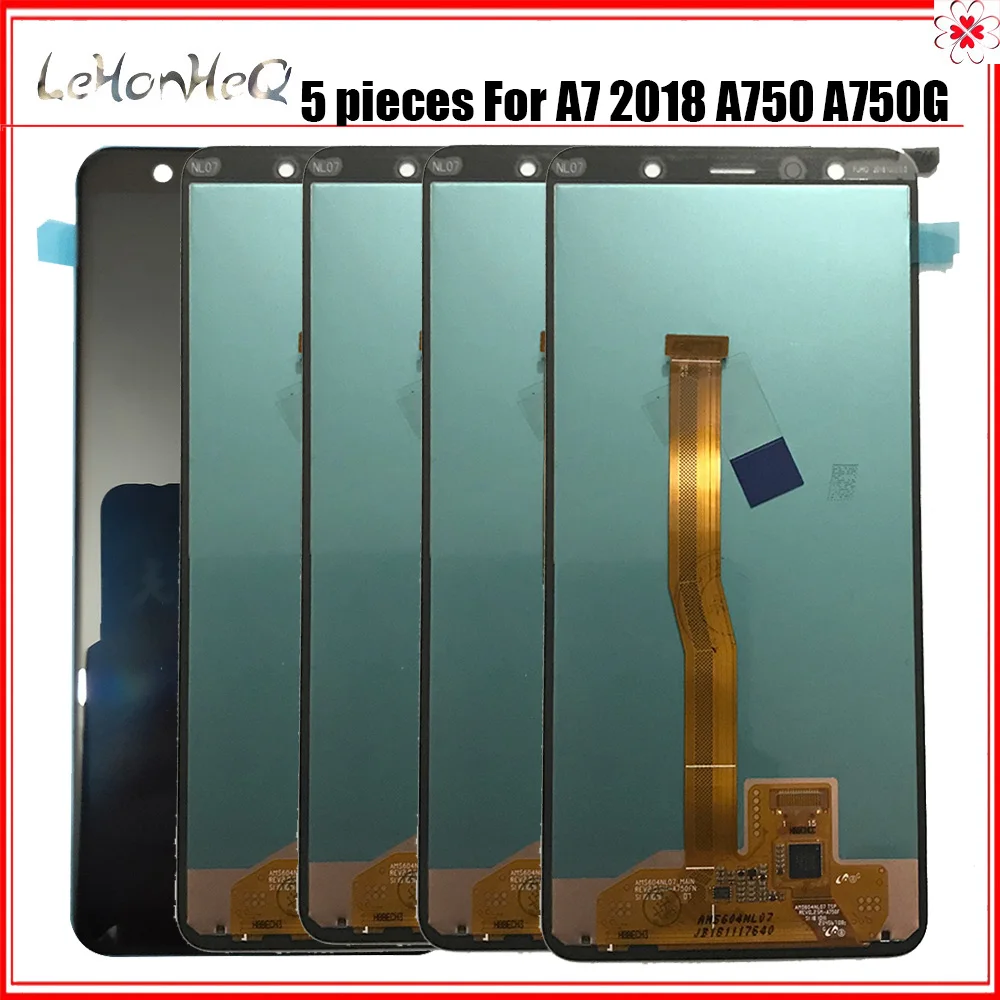 5 шт./лот AMOLED lcd для samsung Galaxy A7 2018 A750 A750G дисплей кодирующий преобразователь
