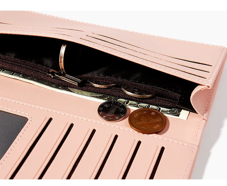 Милый пингвин Женский кошелек из искусственной кожи Модный милый Длинный розовый мульти держатель карты кошельки для девочек брендовый дизайн женский клатч сумка