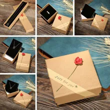 Простая Мода, 4 типа размера, полосатая коробка для украшений в форме розы, ожерелье, подвеска, браслет, кольцо, серьги, коробка для хранения ювелирных изделий, подарочная коробка