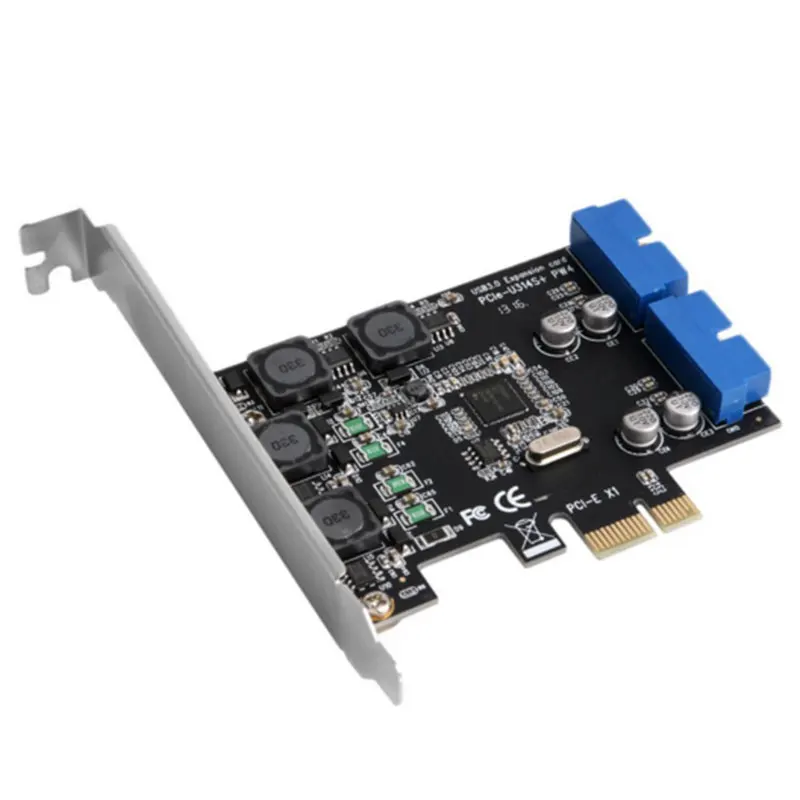 PCI Express для Dual 20 Pin USB 3,0 PCI-e X1 для 2 портов 19pin USB3.0 коннектор поддержка низкопрофильного кронштейна горячая распродажа#224789