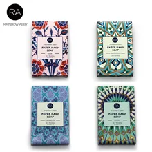 Наружное дорожное мыло, бумага для мытья рук, для ванны, чистые ароматизированные кусочки листов, 25 шт., одноразовое мыло в коробке, портативное мини-бумажное мыло