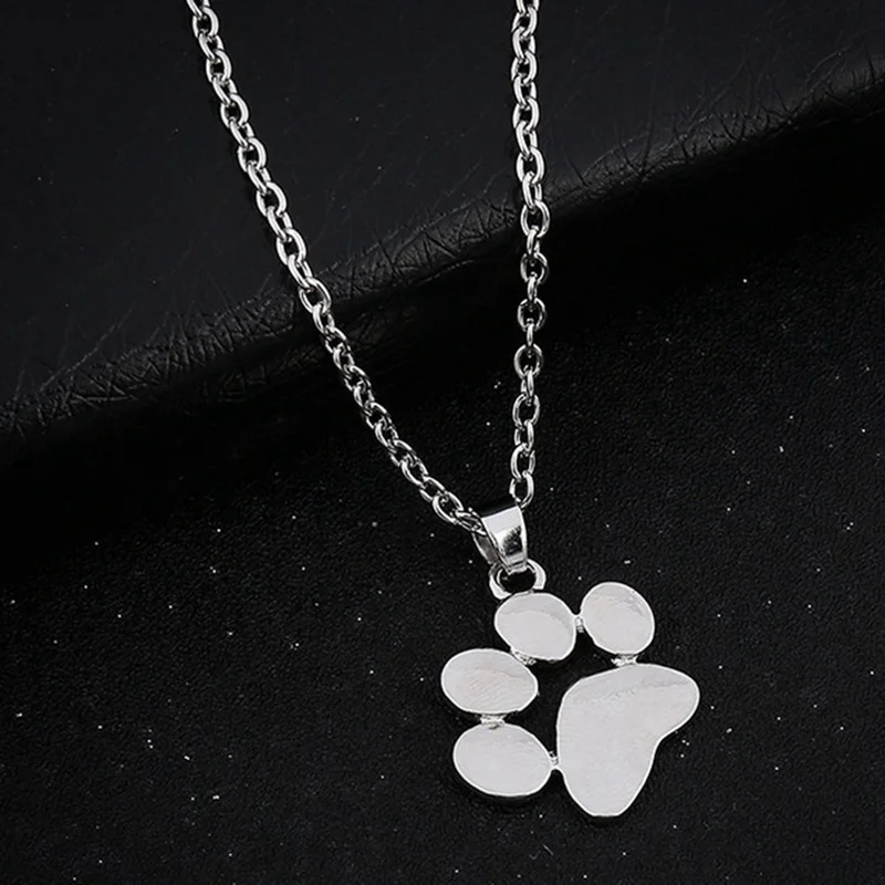 

Hot Fashion Cute Pets Dogs Footprints Paw Chain Pendant Necklace Dog/Cat Paw Chain Necklace Jewelry For Women Choker Necklace