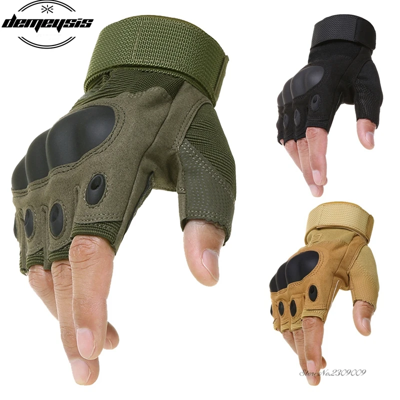 OK-Brand-Tactical-Army-Military-Airsoft-Shooting-Bicycle-Motorcross-Fingerless-Paintball-Carbon-Hard-Knuckle-Half-Finger