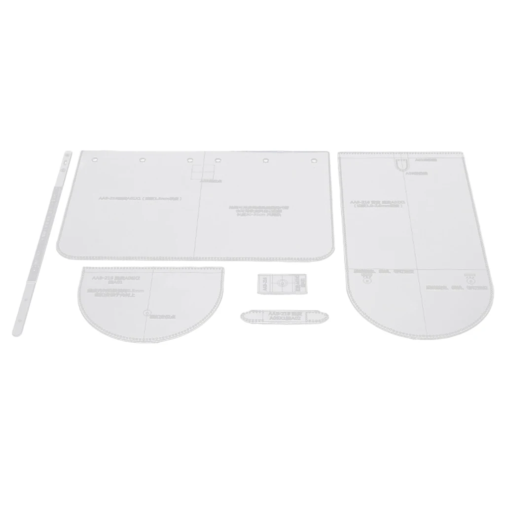 7 Pieces/Set Leathercraft Shoulder Bag Backpack Transparent Acrylic Template Stencils