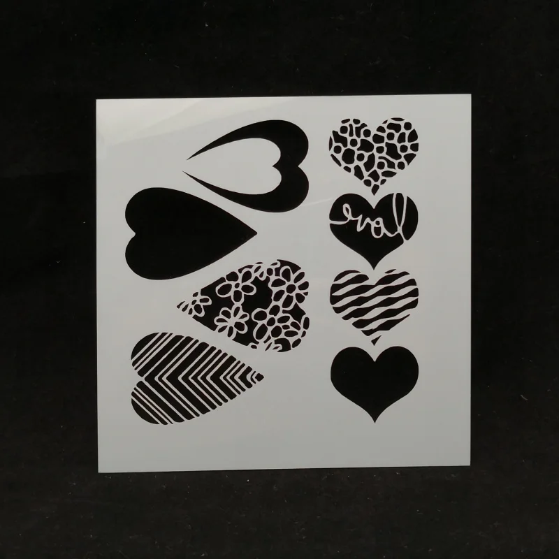 

13*13 Heart Layering Stencils for Diy scrapbook/photo album Decorative Embossing coloring,painting stencil,home decor