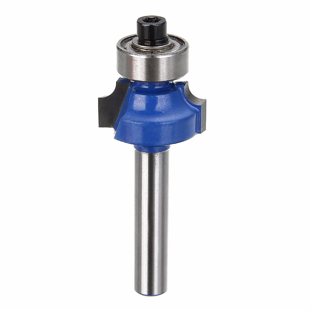 1pc Blue Round Over Router Bit 1/4" Shank 1/4" Radius Solid Hardened Steel Woodworking Milling Cutter For Power Tool