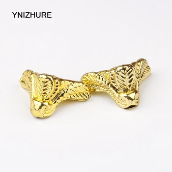 

30pcs 24*30mm Antique Wood Box Golden plastic material leaves pattern Feet Leg Corner Protector Triangle Rattan