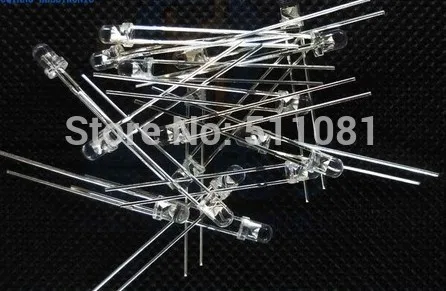 

100pcs clear 3mm LED. white TO blue Ultra Bright ( red green yellow blue