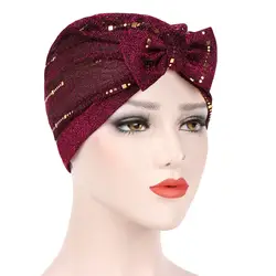 100% Фирменная Новинка для женщин мусульманских Эластичный Тюрбан шляпа Исламская головной убор Headwrap Underscarf z0415