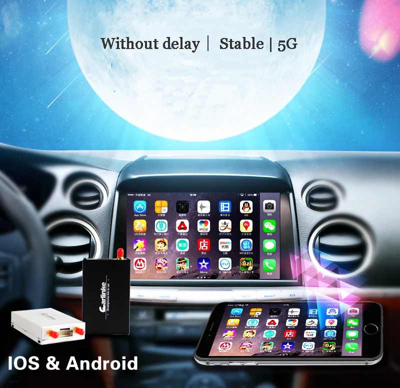 

5G WiFi Display Smart Phone to Car Audio Via Airplay Mirroring Miracast DLNA Allshare Support IOS11 HDMI AV TV Stick