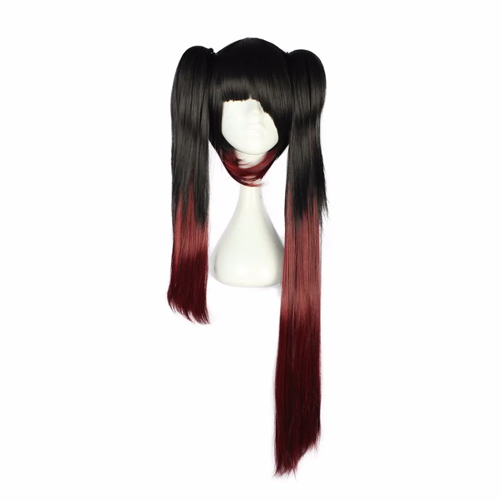 

MCOSER New 80 cm Black Brown Synthetic Cosplay Wig With Two ponytails 100% High Temperature Fiber WIG-556B