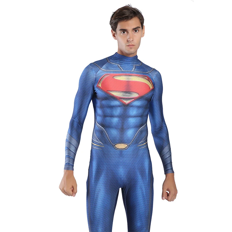 Костюм Супермена для взрослых и детей Deluxe Muscle Clark Kent Косплей комбинезон Zentai боди Хэллоуин вечерние Карнавал Наряд костюм