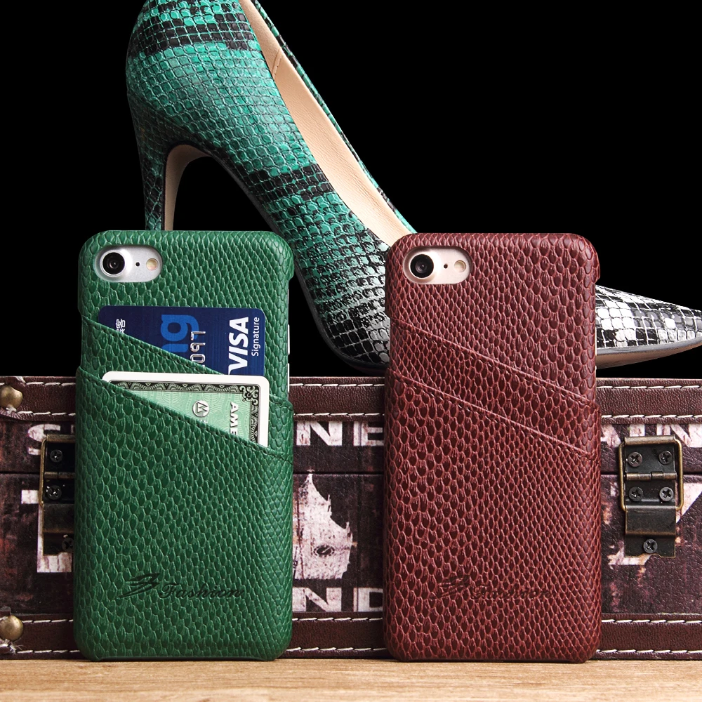 

Luxury Snake Skin Leather Case For iPhone 7 7 Plus Cover Card Holder Phone Cases Shell For iPhone7 7Plus + freeship