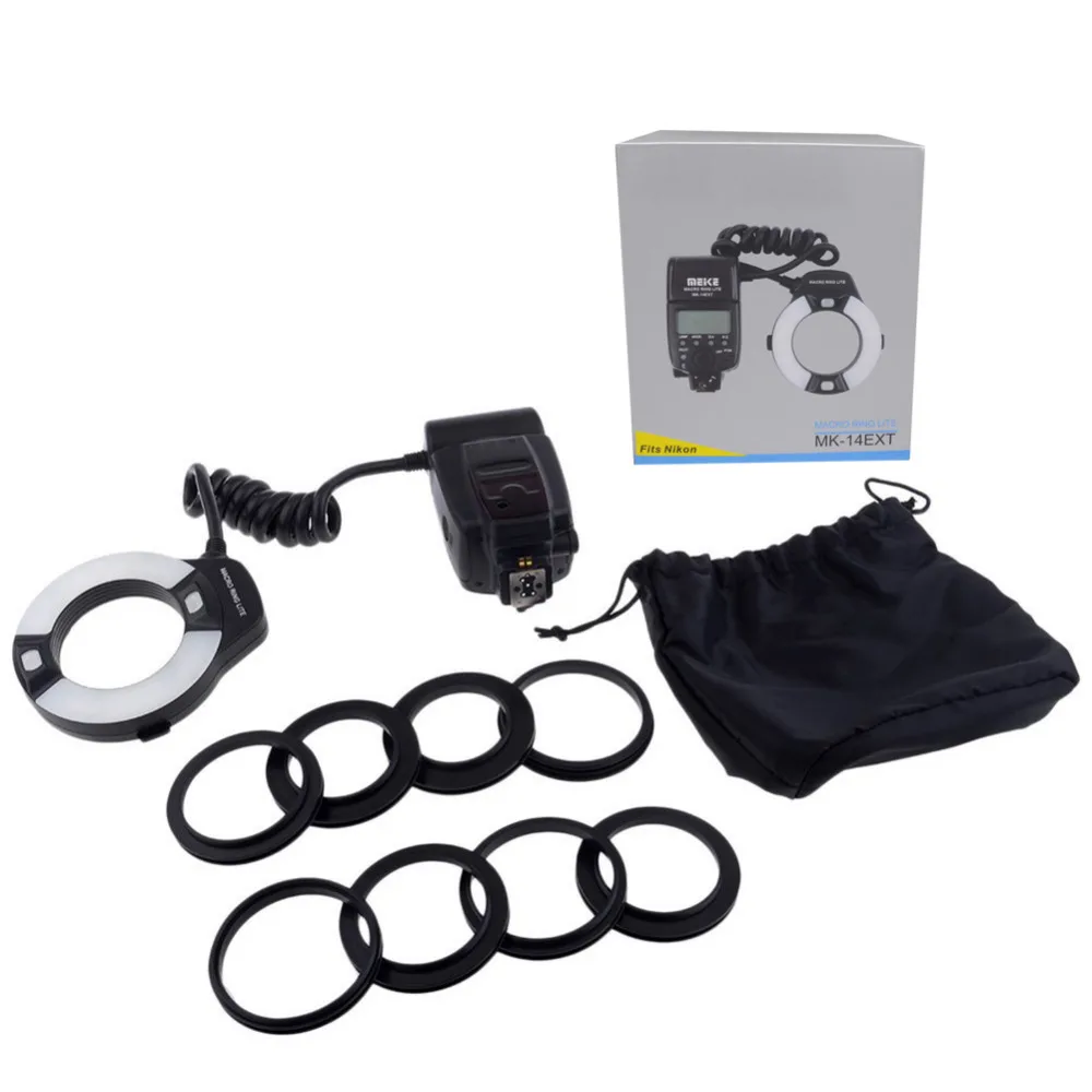 Meike MK 14EXTN Macro кольцо TTL вспышка для Nikon i светодиодный светодиодной вспомогательной