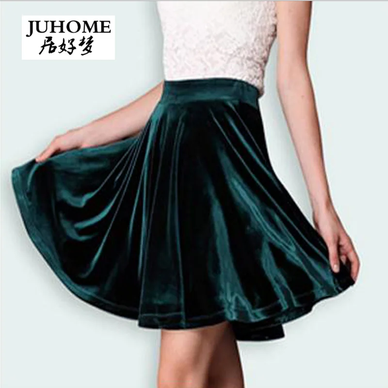 Юбка женская бархатная в стиле ретро Осень зима|velvet skirt|green velvet skirtoffice skirt |